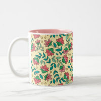 Motif de fleurs et de feuilles pressées dessinées 