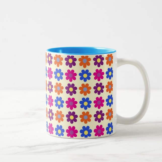 Tasse 2 Couleurs Motif de fleurs Penny Rétro Mignon (Droit)