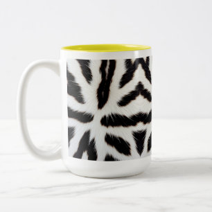 Tasse 2 Couleurs Motif de fourrure de tigre noir et blanc