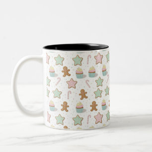 Tasse 2 Couleurs Motif de friandises de boulangerie de Noël
