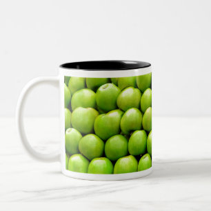 Tasse 2 Couleurs Motif de fruits frais à la pomme verte arrière - p