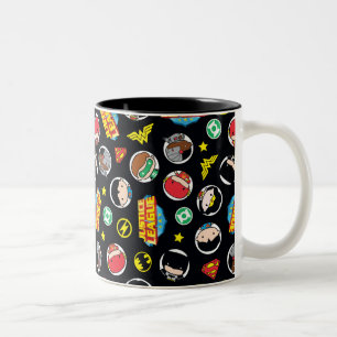 Tasse 2 Couleurs Motif de Logos et Héros de la Ligue de la justice