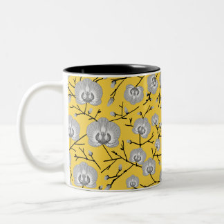 Tasse 2 Couleurs Motif de moutarde orchidée
