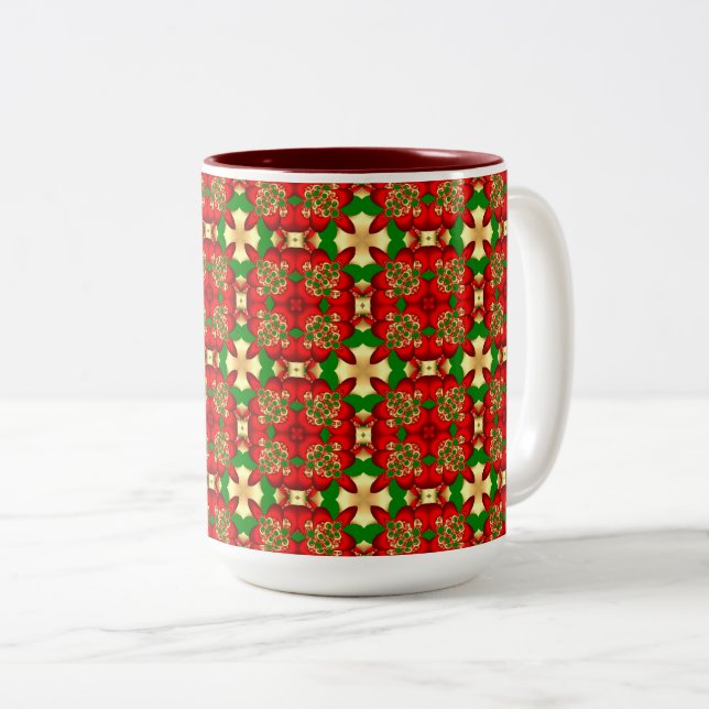 Tasse 2 Couleurs Motif de Noël (Devant droit)