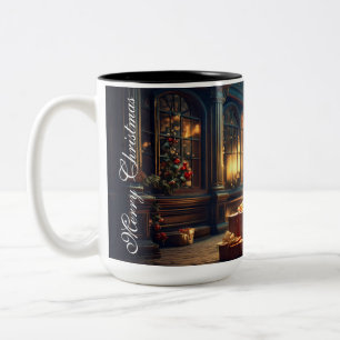 Tasse 2 Couleurs Motif de Noël avec des cadeaux sous l'arbre de Noë