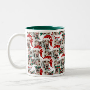 Tasse 2 Couleurs Motif de Noël drôle de Weimaraner