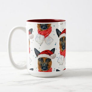 Tasse 2 Couleurs Motif de Noël étoiles de race de chien Berger Alle