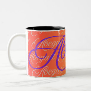 Tasse 2 Couleurs Motif de nom extensible Abegail