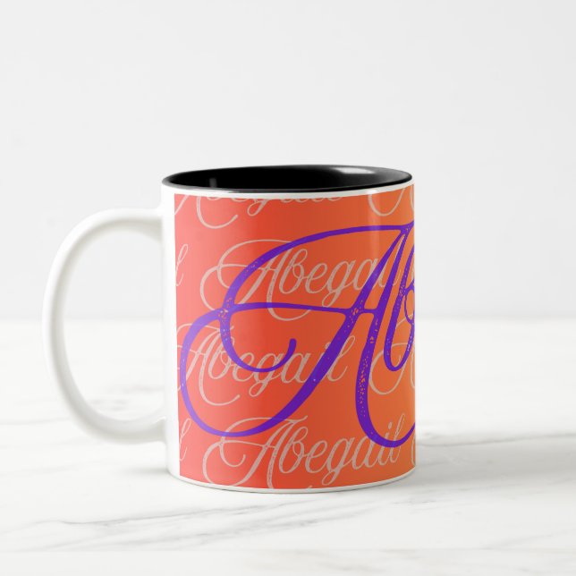 Tasse 2 Couleurs Motif de nom extensible Abegail (Gauche)
