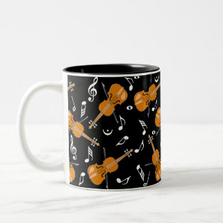 Tasse 2 Couleurs Motif de note de musique de violon
