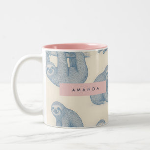 Tasse 2 Couleurs Motif de paresseux bleu élégant et charmant person