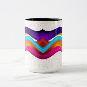 Tasse 2 Couleurs motif de pêche légère corail orange rayures