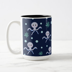Tasse 2 Couleurs Motif de Pieuvre Mignonne