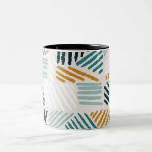 Tasse 2 Couleurs Motif de pinceau géométrique abstrait moderne