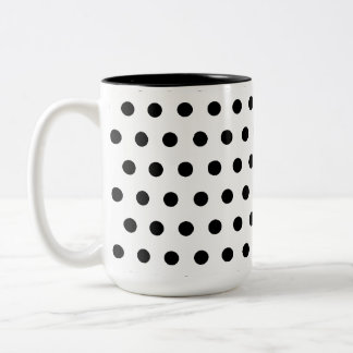 Tasse 2 Couleurs Motif de point noir et blanc de polka. Tacheté