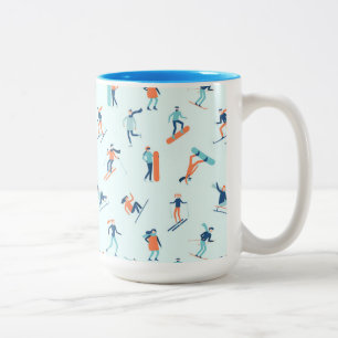 Tasse 2 Couleurs Motif de sports d'hiver