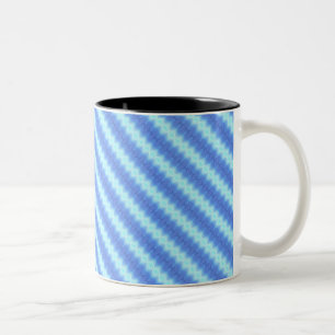 Tasse 2 Couleurs Motif de texture de la bande de tricot bleu Aqua
