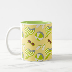 Tasse 2 Couleurs Motif de vacances à la plage avec lunettes de sole