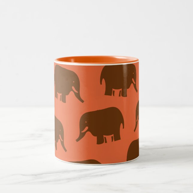Tasse 2 Couleurs Motif d'éléphant indien (Centre)