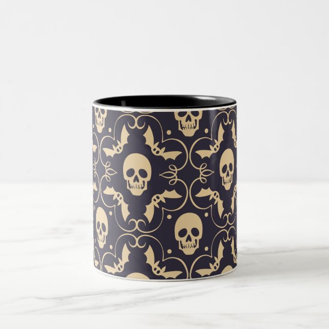 Tasse 2 Couleurs Motif des crânes d'Halloween (Centre)