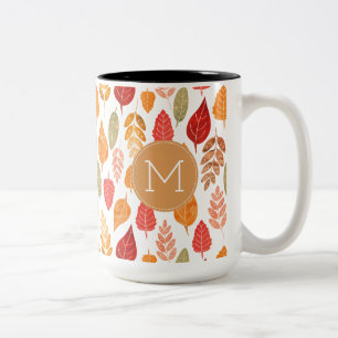 Tasse 2 Couleurs Motif des feuilles d'automne peintes