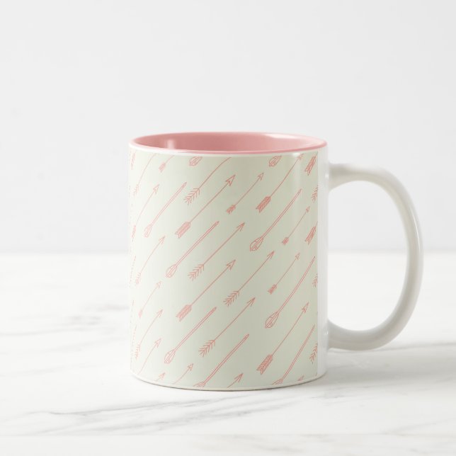 Tasse 2 Couleurs Motif des flèches encadrées de corail (Droit)
