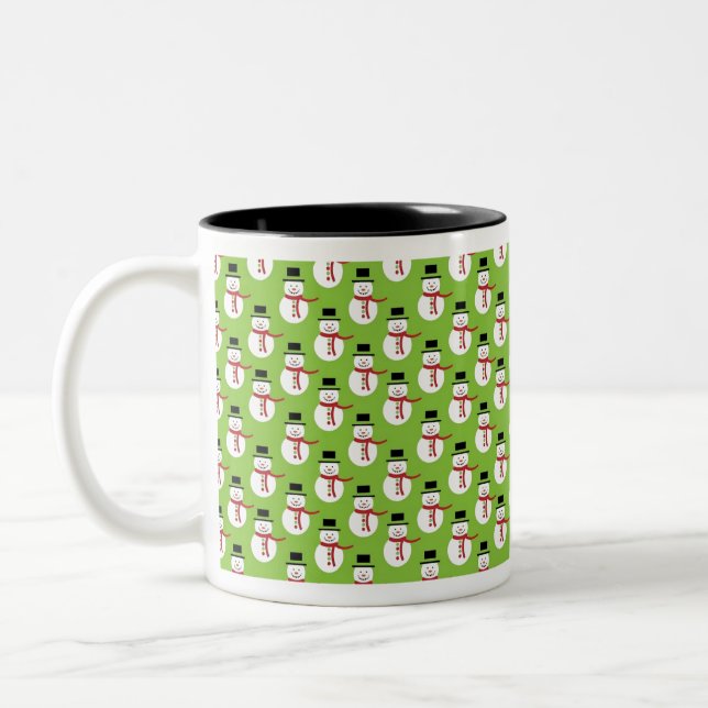 Tasse 2 Couleurs Motif des neigeurs de Noël (Gauche)