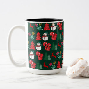 Tasse 2 Couleurs Motif des Vibes de Noël colorées