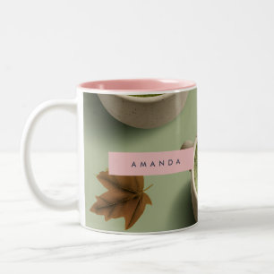 Tasse 2 Couleurs Motif en latte Matcha Matcha personnalisé