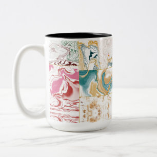 Tasse 2 Couleurs Motif en marbre coloré