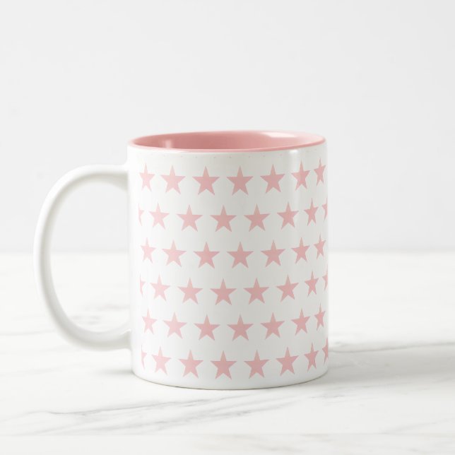 Tasse 2 Couleurs Motif étoile rose (Gauche)