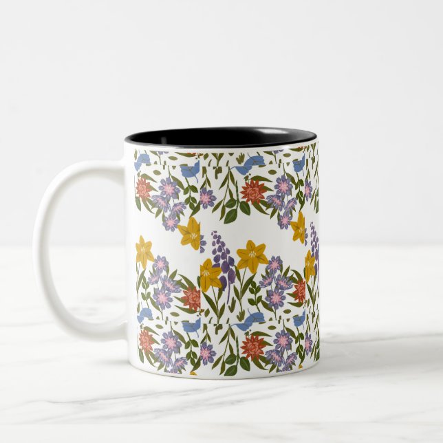 Tasse 2 Couleurs Motif Fleurs (Gauche)