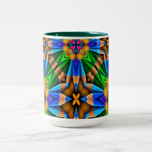 Tasse 2 Couleurs Motif Fleurs Abstraites uniques