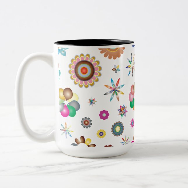 Tasse 2 Couleurs Motif floral (Gauche)