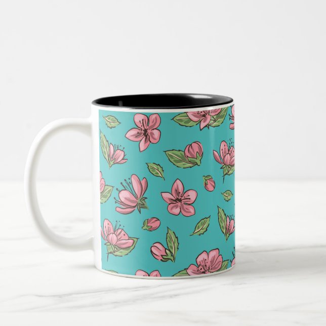 Tasse 2 Couleurs Motif floral (Gauche)
