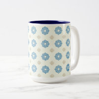 Motif floral bleu de cobalt
