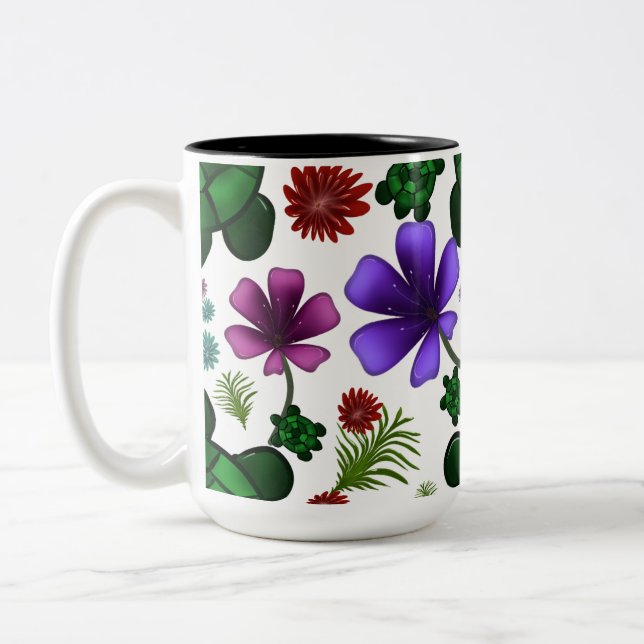 Tasse 2 Couleurs Motif floral de tortue (Gauche)