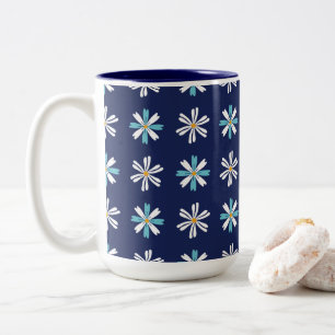 Tasse 2 Couleurs Motif floral Navy Daisy Bliss