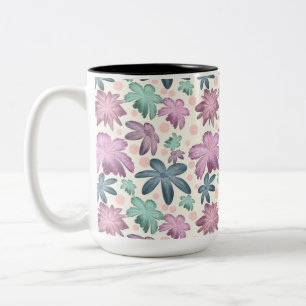 Tasse 2 Couleurs Motif floral rose aquarelle douce Papier peint