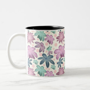 Tasse 2 Couleurs Motif floral rose aquarelle doux    Papier peint