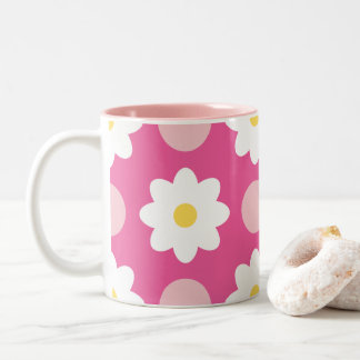 Tasse 2 Couleurs Motif Floral rose doux