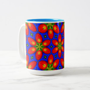 Tasse 2 Couleurs Motif Floral Rouge mou