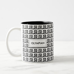Tasse 2 Couleurs Motif géométrique grec noir et blanc