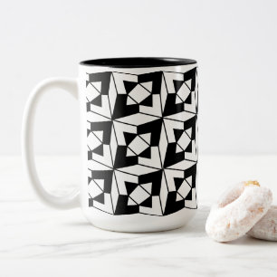 Tasse 2 Couleurs Motif géométrique moderne noir et blanc