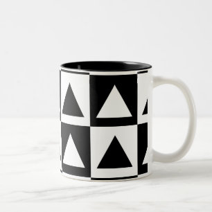 Tasse 2 Couleurs Motif géométrique triangle noir et blanc