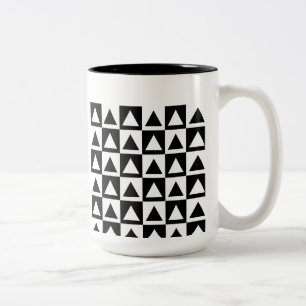 Tasse 2 Couleurs Motif géométrique triangle noir et blanc
