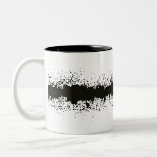 Tasse 2 Couleurs Motif grunge abstrait noir et blanc