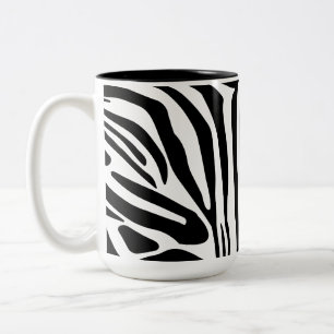 Tasse 2 Couleurs Motif Imprimé Zèbre Noir et Blanc Audacieux