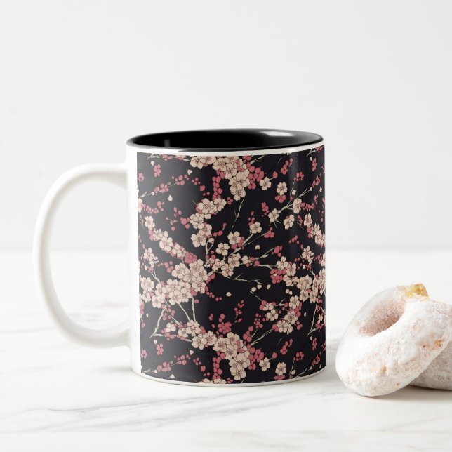 Tasse 2 Couleurs Motif japonais  (Avec donut)