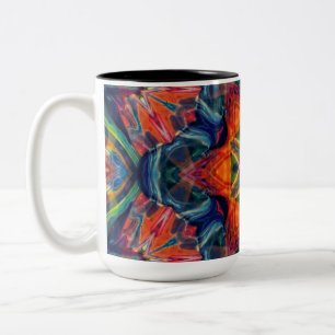 Tasse 2 Couleurs Motif kaléidoscope couleur psychédélique